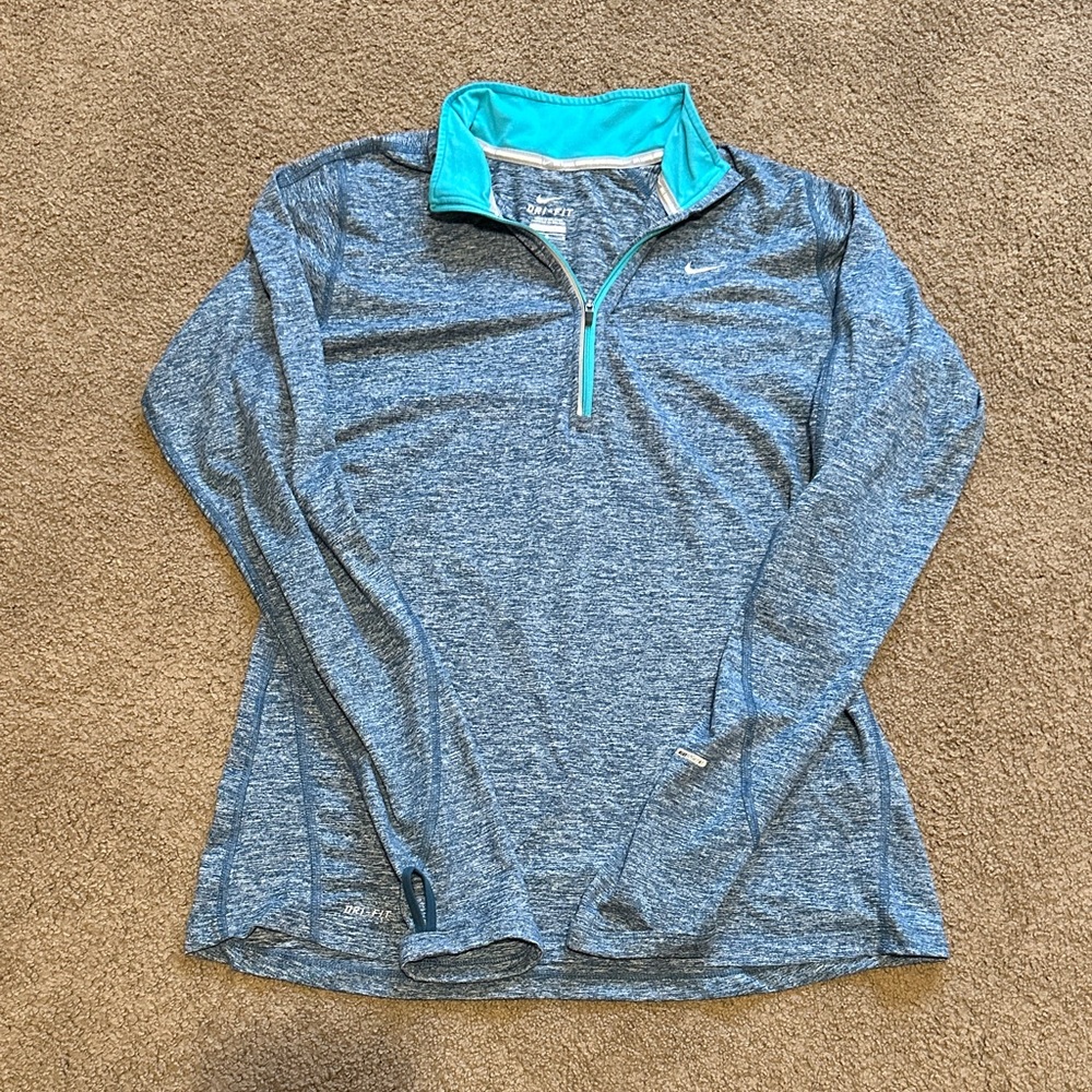 Nike Dri-Fit Blue Pullover with Teal Accents